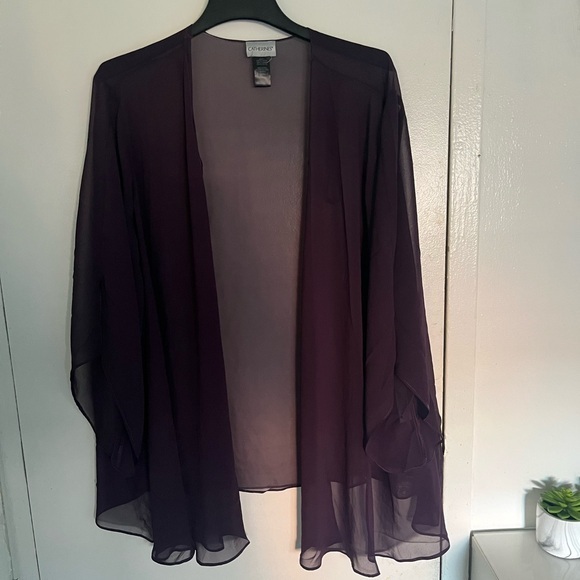 Catherines Tops - Catherines purple Sheer Cardigan
